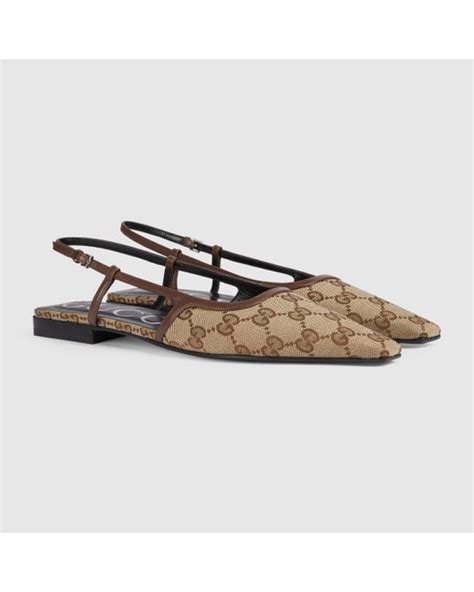 gucci gg monogrammed slingback flats|gucci ballet flats for women.